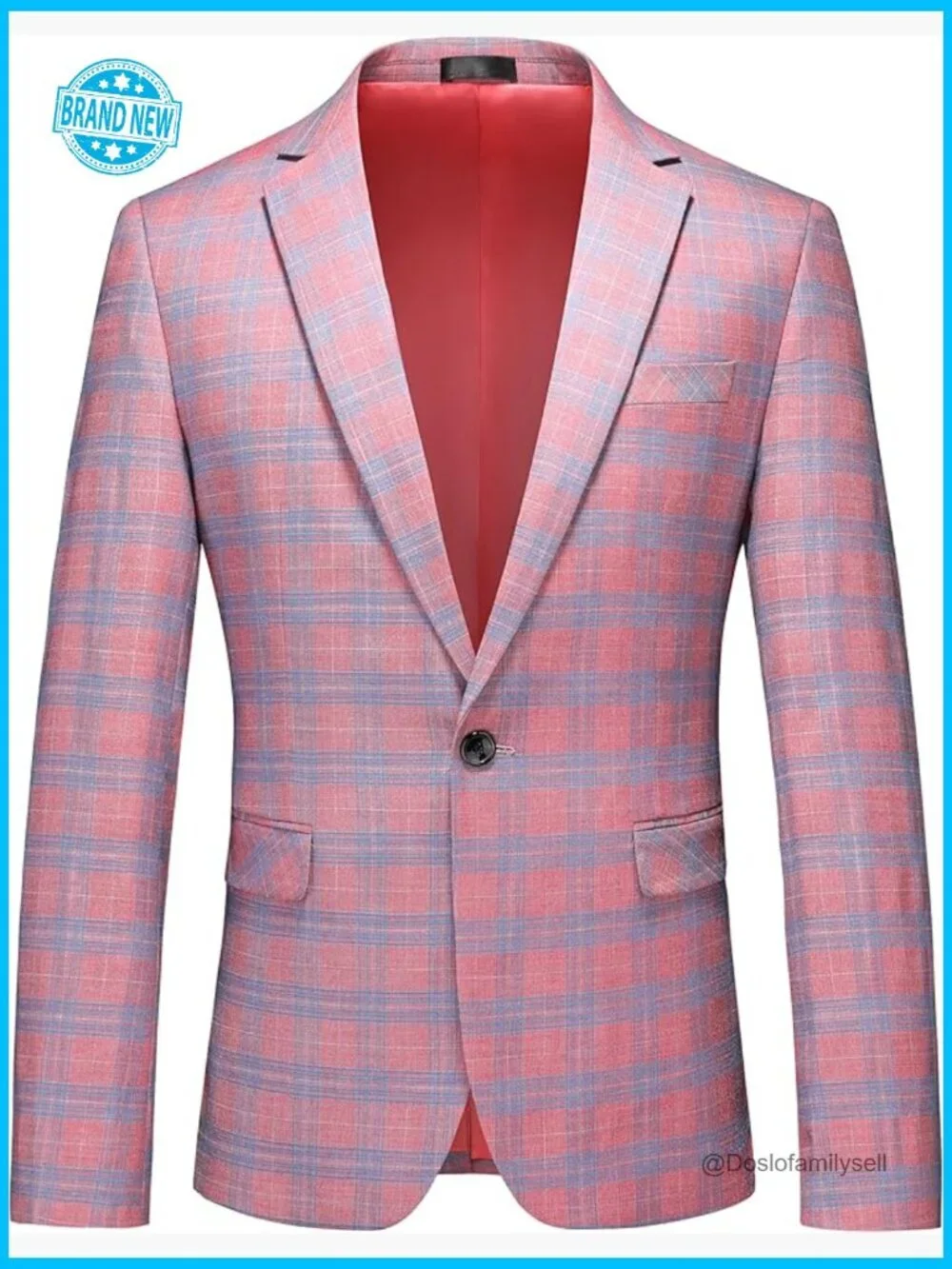 Slim Fit Plaid Sport Coat Blazer Modern Tailored Wedding Prom Formal Wear